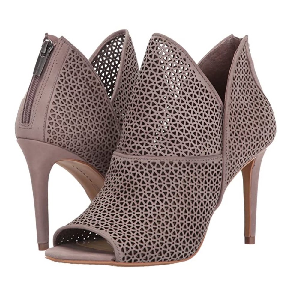 Vince Camuto Vatena Ankle Bootie in Mesa Taupe Nubuck